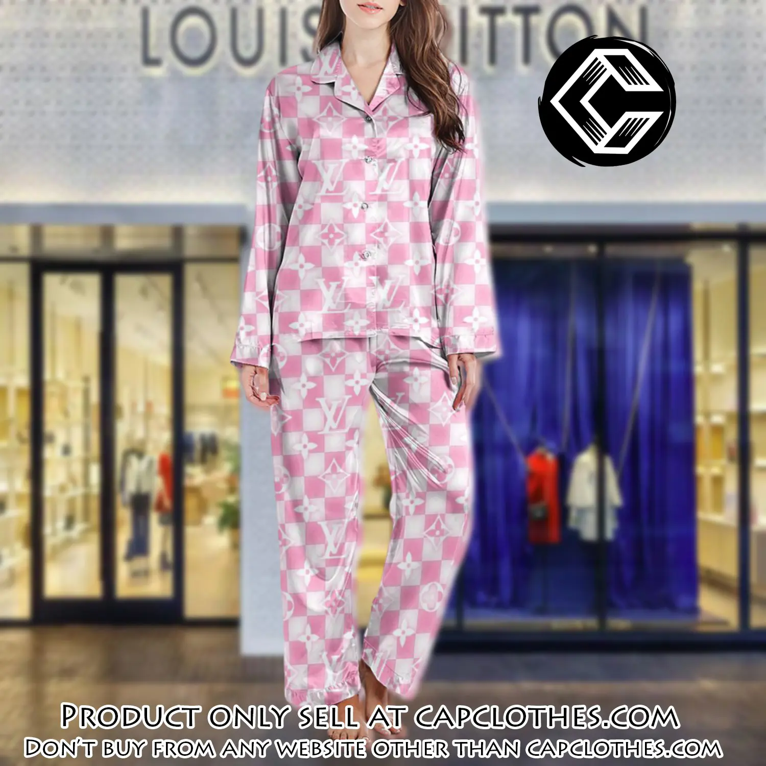 Lv monogram long satin pajama set pjs1033 cc1804401